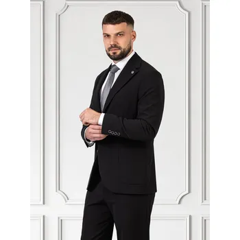 Pánský oblek FERATT Pánské oblekové sako TURIN černé Velikost: 176/58