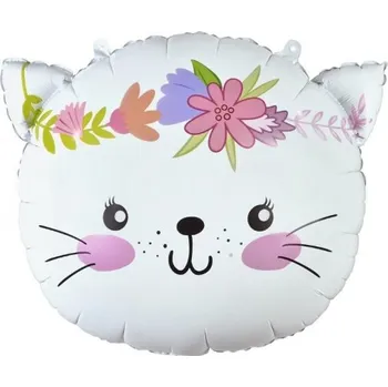 Foliový balonek koťátko s čelenkou 44 x 35 cm