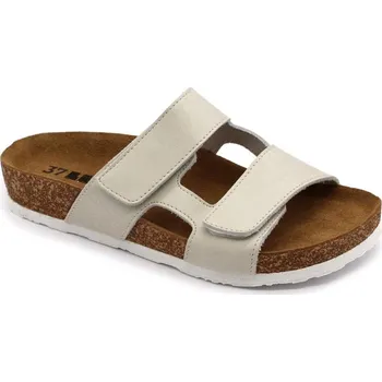 Dámská zdravotní obuv Leon 4051 Dámské zdravotní korkové pantofle - Krémová orlando Velikost: 36