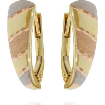 Náušnice Zlaté tříbarevné náušnice pro ženy