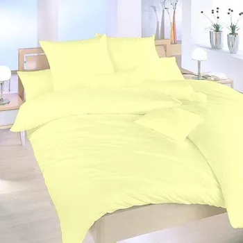 Povlečení Ložní povlečení krep světle žlutý - 200x220 + 2x 70x90 cm