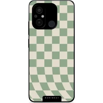 Pouzdro na mobilní telefon Lesklý kryt Mobiwear Glossy - Xiaomi Redmi 12C - GA58G Zelená a béžová šachovnice (Prémiové lesklé pouzdro, obal, kryt Mobiwear Glossy na mobil Xiaomi Redmi 12C - GA58G Zelená a béžová šachovnice, materiál Plast + TPU silikon - krytí po všech stranách,)