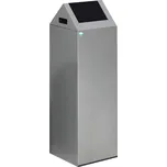 Nádoba na odpad, z ocelového plechu, samozhášecí, 89 litrů, stříbrná, antracitové víko