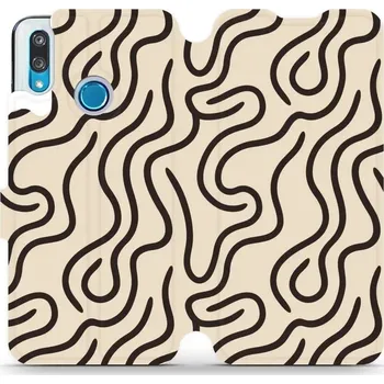 Pouzdro na mobilní telefon Flipové pouzdro Mobiwear - Huawei P Smart 2019 / Honor 10 Lite - VA60S Linky (Knížkové flip pouzdro, obal, kryt na mobil Huawei P Smart 2019 / Honor 10 Lite - VA60S Linky, materiál Umělá kůže + TPU - ochrana 360°, stojánek, silikonová vanička, magnetické)