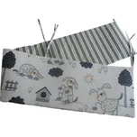 Mantinel do postýlky šedí pejsci s pruhy 180 cm