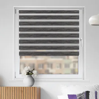 Roleta FEXI Zatemňovací Roleta Den a noc, Oriental tmavě šedý melír, AA 110n v MAXI kazetě, 150x30 cm, Strana a barva mechanismu: Levá -…