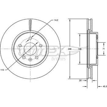 Brzdový kotouč Brzdový kotouč TOMEX Brakes TX 72-53