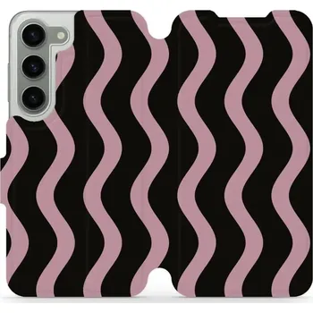 Pouzdro na mobilní telefon Flipové pouzdro Mobiwear - Samsung Galaxy S23 - VA54S Fialové vlnky (Knížkové flip pouzdro, obal, kryt na mobil Samsung Galaxy S23 - VA54S Fialové vlnky, materiál Umělá kůže + TPU - ochrana 360°, stojánek, silikonová vanička, magnetické zavírání)