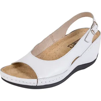 Dámská zdravotní obuv Buxa Dámská zdravotní kožená obuv na klínku BZ330 - Bílá Velikost: 39