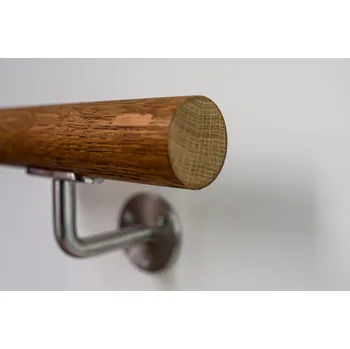 Madlo do koupelny Hahn Holz Dubové madlo kulaté Ø42 mm - odstín Koňak/Kognak 10908 Délka madla: 2250mm, Zakončení madla: Rovné