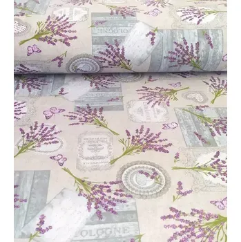 Loneta dekorační látka růže levandule Rami | RTex