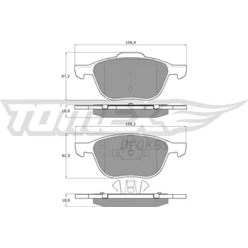 Brzdová destička Sada brzdových destiček, kotoučová brzda TOMEX Brakes TX 13-05