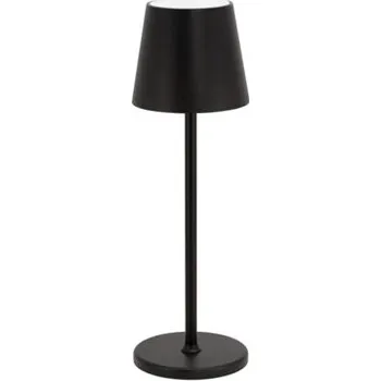 Svíčka Akumulátorová stolní lampička SECURIT FELINE se stmíváním, kulatý klobouček, černá LP-FE-BL