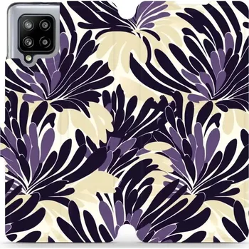 Pouzdro na mobilní telefon Flipové pouzdro Mobiwear - Samsung Galaxy A42 - VA47S Fialová flóra (Knížkové flip pouzdro, obal, kryt na mobil Samsung Galaxy A42 - VA47S Fialová flóra, materiál Umělá kůže + TPU - ochrana 360°, stojánek, silikonová vanička, magnetické zavírání)