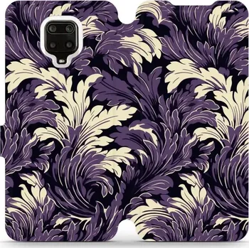 Pouzdro na mobilní telefon Flipové pouzdro Mobiwear - Xiaomi Redmi Note 9 Pro / Note 9S - VA46S Fialové rostliny (Knížkové flip pouzdro, obal, kryt na mobil Xiaomi Redmi Note 9 Pro / Note 9S - VA46S Fialové rostliny, materiál Umělá kůže + TPU - ochrana 360°, stojánek, silikonová)