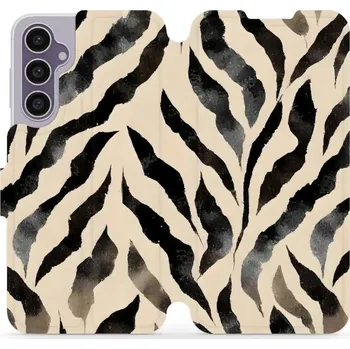 Pouzdro na mobilní telefon Flipové pouzdro Mobiwear - Samsung Galaxy S23 FE - VA53S Zebří (Knížkové flip pouzdro, obal, kryt na mobil Samsung Galaxy S23 FE - VA53S Zebří, materiál Umělá kůže + TPU - ochrana 360°, stojánek, silikonová vanička, magnetické zavírání)