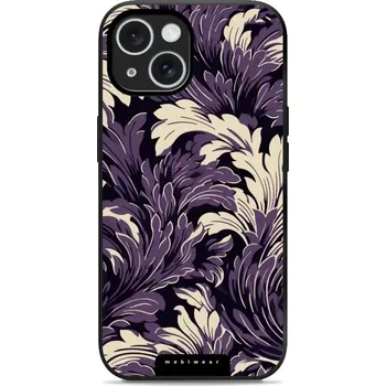 Pouzdro na mobilní telefon Lesklý kryt Mobiwear Glossy - Apple iPhone 15 - GA46G Fialové rostliny (Prémiové lesklé pouzdro, obal, kryt Mobiwear Glossy na mobil Apple iPhone 15 - GA46G Fialové rostliny, materiál Plast + TPU silikon - krytí po všech stranách, neošoupatelný potisk,)