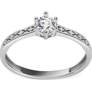 Prsten Zásnubní prsten z bílého zlata se zirkonem Zoe White IZ21323A + dárkové balení LUXUS zdarma