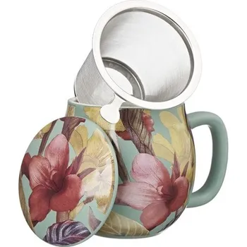 TEA Hrnek na čaj Camilla Musa se sítkem a víčkem 350 ml