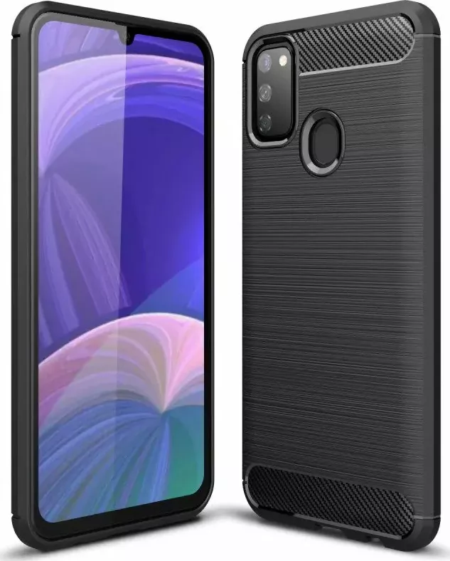 Silikonové pouzdro Coolcase CARBON na mobil Samsung Galaxy A21s Černé (Silikonový kryt či obal na mobilní telefon Samsung Galaxy A21s černé)