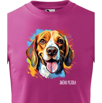 Chlapecké oblečení Dětské tričko Bígl, Barva Purpurová, Velikost 134 cm/8 roků, Canvas Dětské tričko 2425