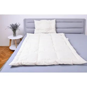 přikrývka Celoroční dětský set z ovčí vlny StříbroAktiv smetanová - 100x135 + 40x60 cm , Smetanová sypkovina StříbroAktiv