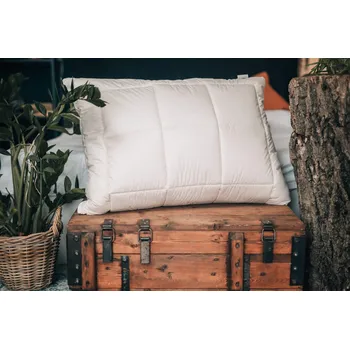 Polštář NATUR prošívaný polštář z ovčí vlny s vnitřním polštářem - 70x90 cm s vnitřním polštářem , 100% Bio Bavlna