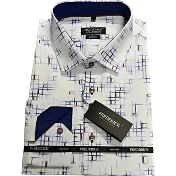 Pánská košile Pánská košile s dlouhým rukávem - střih SLIM - vzor F200 - košile se vzorem - 36