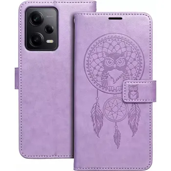 Pouzdro na mobilní telefon Flipové pouzdro Coolcase Mezzo na mobil Xiaomi Redmi Note 12 Pro 5G / Poco X5 Pro 5G - Fialový lapač snů (Flip kryt či obal Xiaomi Redmi Note 12 Pro 5G / Poco X5 Pro 5G Fialový lapač snů)