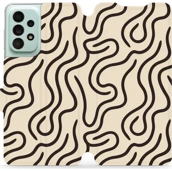 Pouzdro na mobilní telefon Flipové pouzdro Mobiwear - Samsung Galaxy A33 5G - VA60S Linky (Knížkové flip pouzdro, obal, kryt na mobil Samsung Galaxy A33 5G - VA60S Linky, materiál Umělá kůže + TPU - ochrana 360°, stojánek, silikonová vanička, magnetické zavírání)