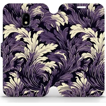 Pouzdro na mobilní telefon Flipové pouzdro Mobiwear - Samsung Galaxy J3 2017 - VA46S Fialové rostliny (Knížkové flip pouzdro, obal, kryt na mobil Samsung Galaxy J3 2017 - VA46S Fialové rostliny, materiál Umělá kůže + TPU - ochrana 360°, stojánek, silikonová vanička, magnetické)