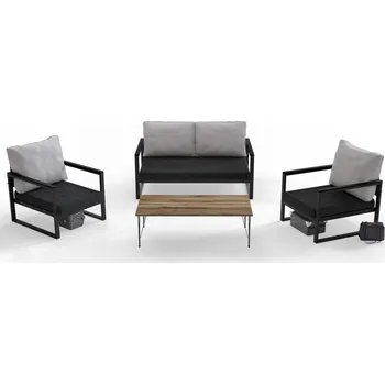 Šedý zahradní lounge set pro 4 – Floriane Garden ID_1541248