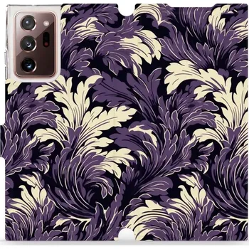 Pouzdro na mobilní telefon Flipové pouzdro Mobiwear - Samsung Galaxy Note 20 Ultra - VA46S Fialové rostliny (Knížkové flip pouzdro, obal, kryt na mobil Samsung Galaxy Note 20 Ultra - VA46S Fialové rostliny, materiál Umělá kůže + TPU - ochrana 360°, stojánek, silikonová vanička,)