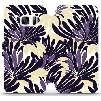 Pouzdro na mobilní telefon Flipové pouzdro Mobiwear - Samsung Galaxy S7 - VA47S Fialová flóra (Knížkové flip pouzdro, obal, kryt na mobil Samsung Galaxy S7 - VA47S Fialová flóra, materiál Umělá kůže + TPU - ochrana 360°, stojánek, silikonová vanička, magnetické zavírání)