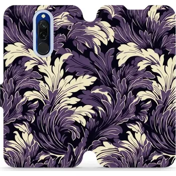 Pouzdro na mobilní telefon Flipové pouzdro Mobiwear - Xiaomi Redmi 8 - VA46S Fialové rostliny (Knížkové flip pouzdro, obal, kryt na mobil Xiaomi Redmi 8 - VA46S Fialové rostliny, materiál Umělá kůže + TPU - ochrana 360°, stojánek, silikonová vanička, magnetické zavírání)