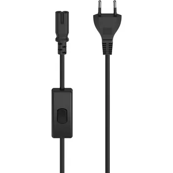 Kabel Kabel Hama napájecí s vypínačem, euro vidlice, 2 m - černý