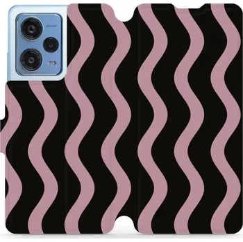 Pouzdro na mobilní telefon Flipové pouzdro Mobiwear - Xiaomi Redmi Note 12 Pro Plus 5G - VA54S Fialové vlnky (Knížkové flip pouzdro, obal, kryt na mobil Xiaomi Redmi Note 12 Pro Plus 5G - VA54S Fialové vlnky, materiál Umělá kůže + TPU - ochrana 360°, stojánek, silikonová vanička,)