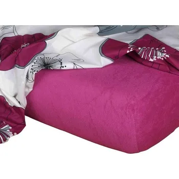 Prostěradlo Froté prostěradlo ostružinová - 90x200/20 cm jednolůžko