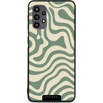 Pouzdro na mobilní telefon Lesklý kryt Mobiwear Glossy - Samsung Galaxy A32 5G - GA57G Zelené a béžové zkrouceniny (Prémiové lesklé pouzdro, obal, kryt Mobiwear Glossy na mobil Samsung Galaxy A32 5G - GA57G Zelené a béžové zkrouceniny, materiál Plast + TPU silikon - krytí po všech)