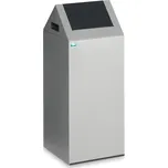 Nádoba na odpad, z ocelového plechu, samozhášecí, 60 litrů, stříbrná, antracitové víko