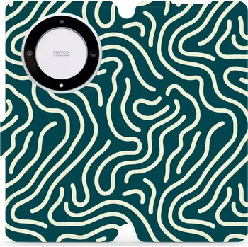 Pouzdro na mobilní telefon Flipové pouzdro Mobiwear - Honor Magic5 Lite 5G - VA61S Béžové linky (Knížkové flip pouzdro, obal, kryt na mobil Honor Magic5 Lite 5G - VA61S Béžové linky, materiál Umělá kůže + TPU - ochrana 360°, stojánek, silikonová vanička, magnetické zavírání)