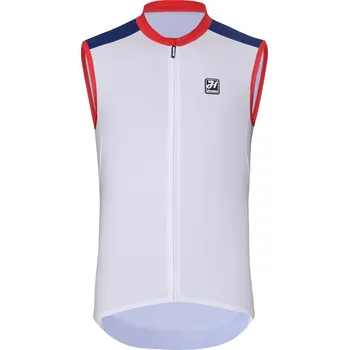 cyklistický dres HOLOKOLO Cyklistický dres bez rukávů - SIMPLE - bílá/modrá XS