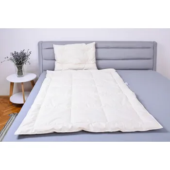 přikrývka Letní dětský set z ovčí vlny StříbroAktiv smetanová - 100x135 + 40x60 cm , Smetanová sypkovina StříbroAktiv