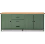 Nízká komoda z borovicového dřeva v zeleno-přírodní barvě 190x80 cm Miranda – Marckeric ID_1347089