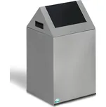 Nádoba na odpad, z ocelového plechu, samozhášecí, 43 litrů, stříbrná, antracitové víko