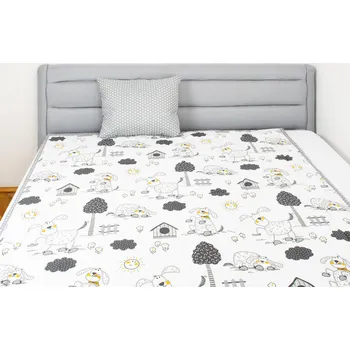 Přehoz na lůžko Dětský přehoz na postel jednolůžko bavlna do kombinace 140x220 cm + polštářek