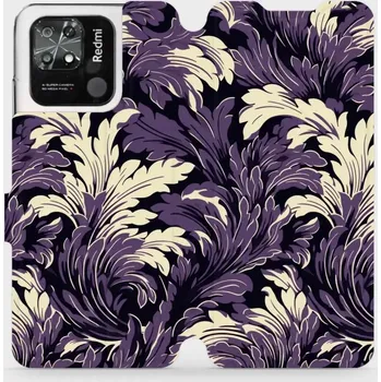 Pouzdro na mobilní telefon Flipové pouzdro Mobiwear - Xiaomi Redmi 10C - VA46S Fialové rostliny (Knížkové flip pouzdro, obal, kryt na mobil Xiaomi Redmi 10C - VA46S Fialové rostliny, materiál Umělá kůže + TPU - ochrana 360°, stojánek, silikonová vanička, magnetické zavírání)