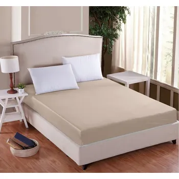 Prostěradlo Prostěradlo Mako-Jersey s lycrou Latté - 180x200 cm dvoulůžko