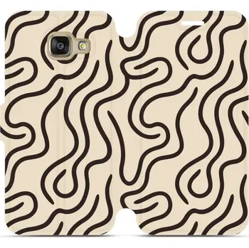 Pouzdro na mobilní telefon Flipové pouzdro Mobiwear - Samsung Galaxy A3 2016 - VA60S Linky (Knížkové flip pouzdro, obal, kryt na mobil Samsung Galaxy A3 2016 - VA60S Linky, materiál Umělá kůže + TPU - ochrana 360°, stojánek, silikonová vanička, magnetické zavírání)