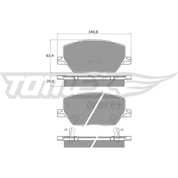 Brzdová destička Sada brzdových destiček, kotoučová brzda TOMEX Brakes TX 18-17